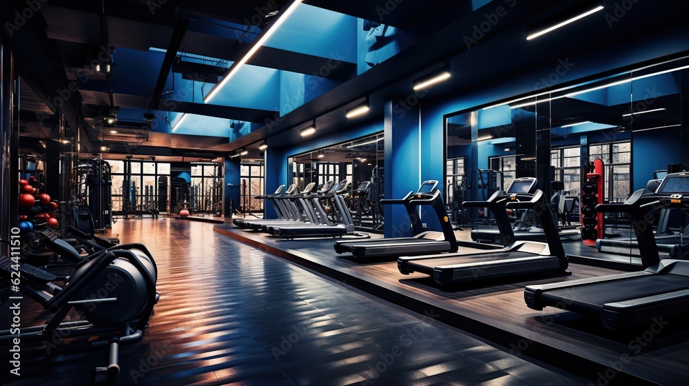 Fitness sport center indoor view