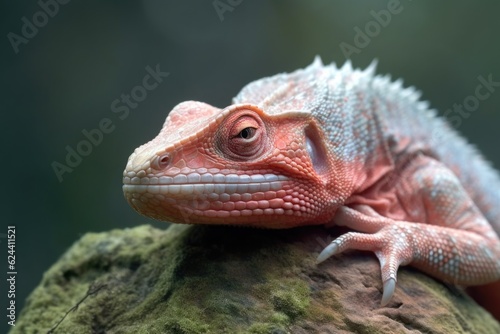 close-up of a lizard shedding skin on a rock, created with generative ai © altitudevisual