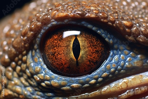 close-up of lizard eye while shedding skin  created with generative ai