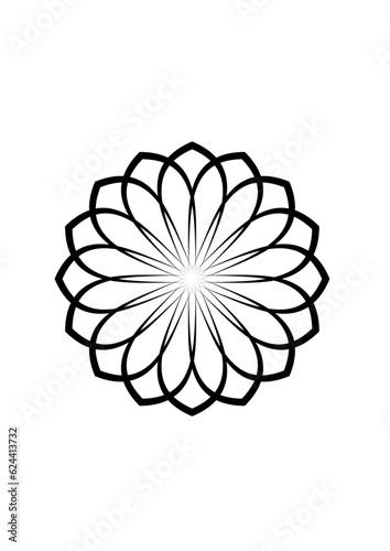 Rosette in form einer sternförmigen blüte mit leicht spitz auslaufenden blütenblättern
