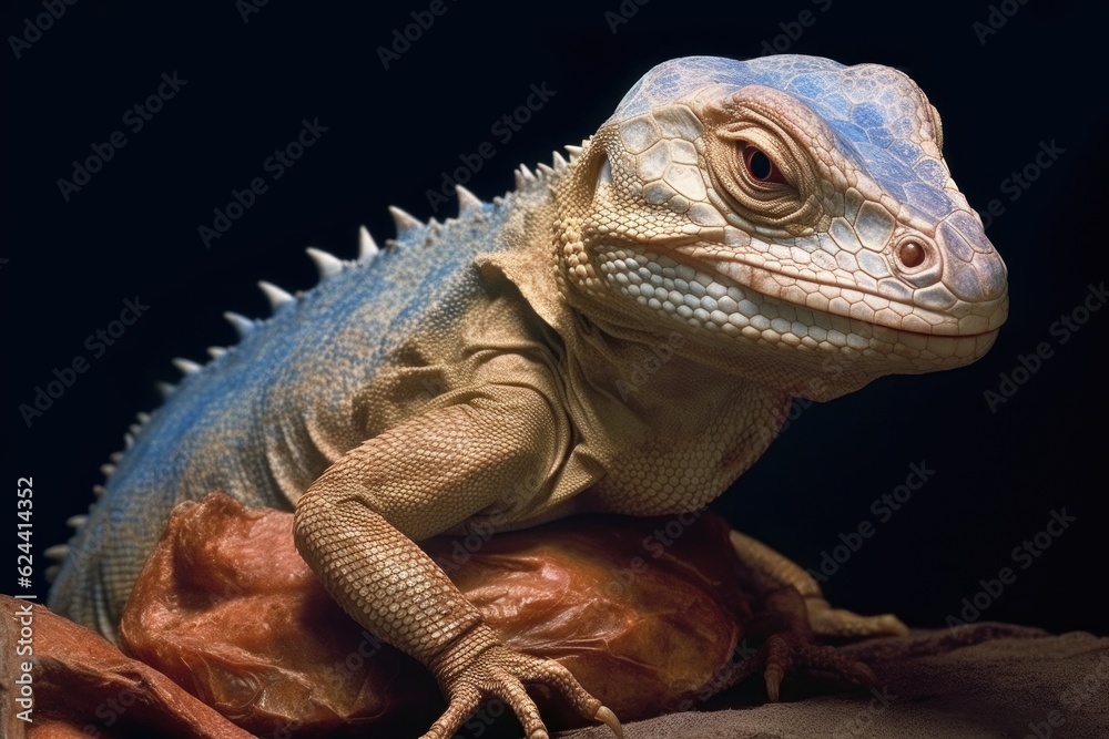 Fototapeta premium shedded skin beside newly emerged lizard, created with generative ai