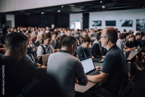 A group of business people in a conference room discussing AI technologies