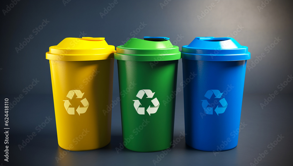 Ecopoints for recycling plastic, glass and paper - AI Generator Ecopoints for recycling plastic, glass and paper - AI Generator