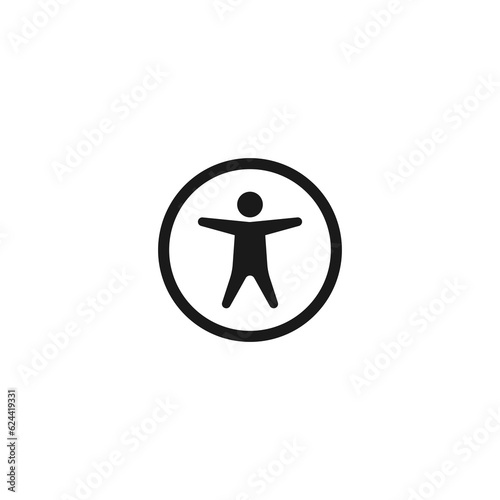 Universal accessibility sign icon .