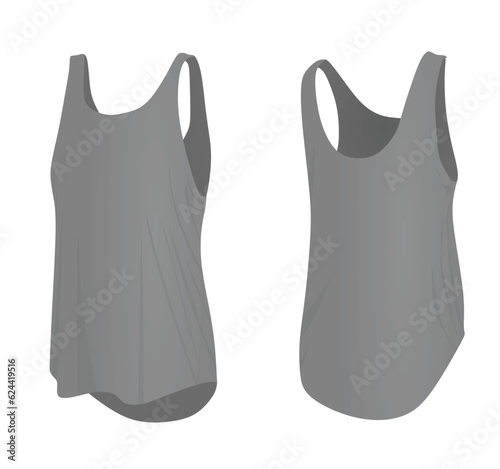 Women grey top tank. vector illustration