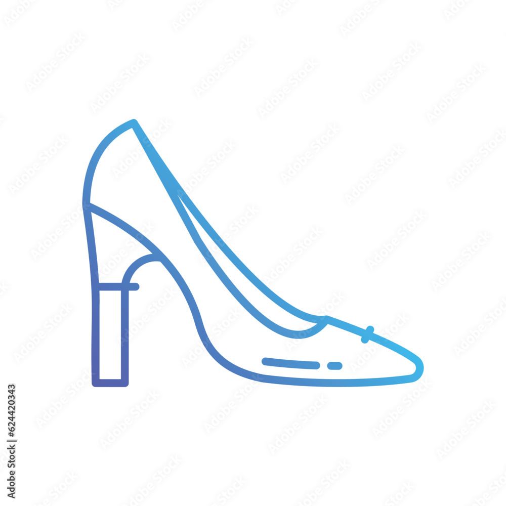 Heel Shoes Icons, vector stock illustration.