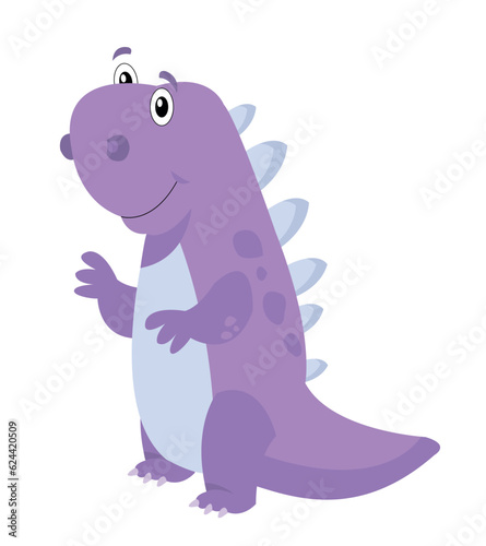 Tyrannosaurus rex or t rex dinosaur isolated on white. Comic style vector illustration