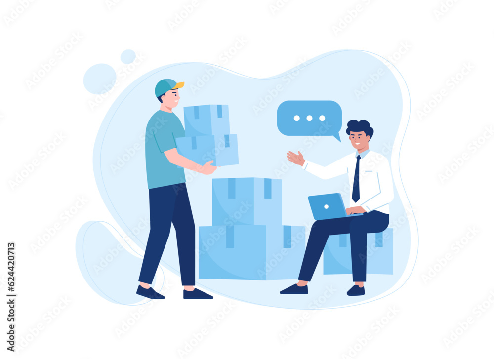 COD package transactions concept flat illustration COD package transactions concept flat illustration