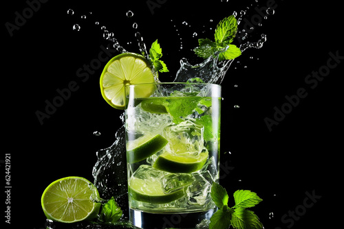 lime in water splash  Generated AI