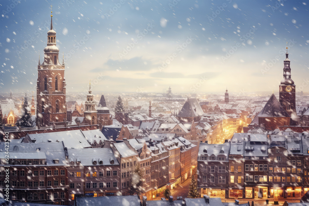 cityscape in winter background
