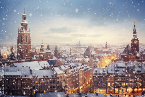 cityscape in winter background