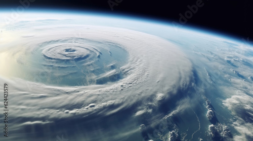 A mesmerizing satellite view of Earth capturing the dramatic presence of hurricanes, tornadoes, and turbulent weather patterns. AI generated