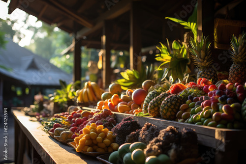 fruit market stall ai generative © Mr. Bolota