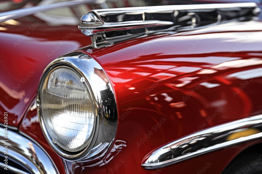 shiny chrome details on a restored classic car, created with generative ai shiny chrome details on a restored classic car, created with generative ai