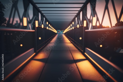 Nighttime Urban Journey: Exploring City's Depths through Light, Motion, and Architecture, generative AI