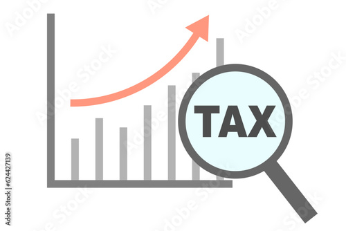 TAXの文字と増加のグラフ　増税
