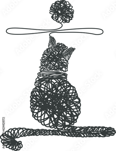 Cat knitting with the tangle
