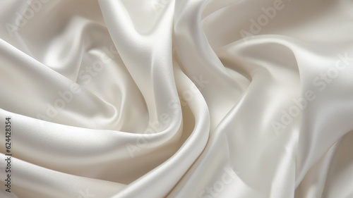White fabric texture background. Smooth elegant white silk texture. Generative AI