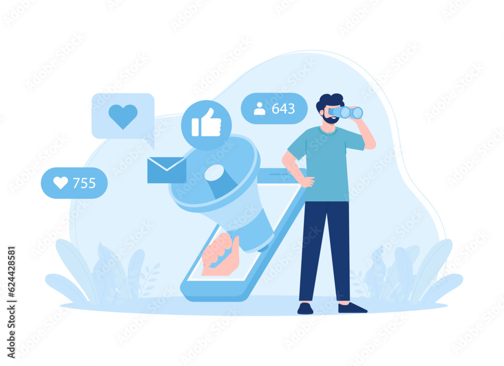 Notification icon set concept flat illustration