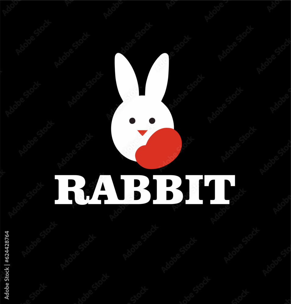 Fototapeta premium Flat vector rabbit animal icon design template. rabbit logo illustration