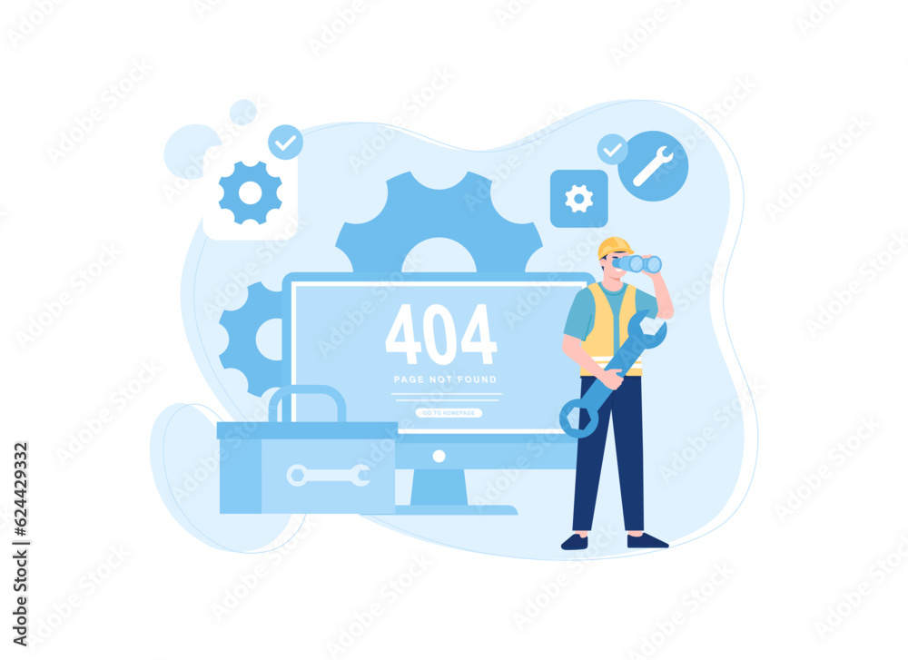 Fixed 404 errors concept flat illustration
