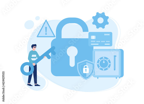 Stole the safe concept flat illustration