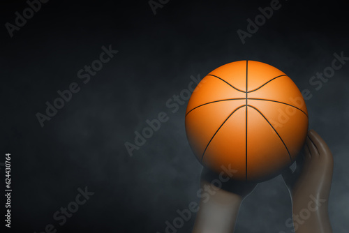 Basketball player on dark background 3d illustration © fotokitas
