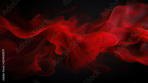 Abstract backdrop Cloud of scarlet smoke on a black isolated background 