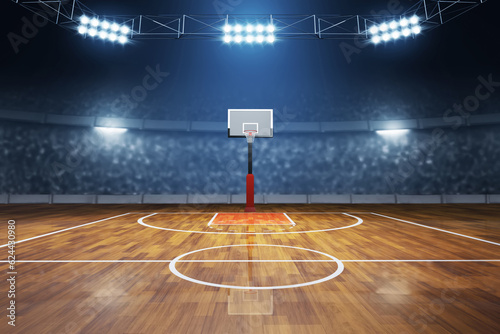 Basketball court on 3d illustration © fotokitas