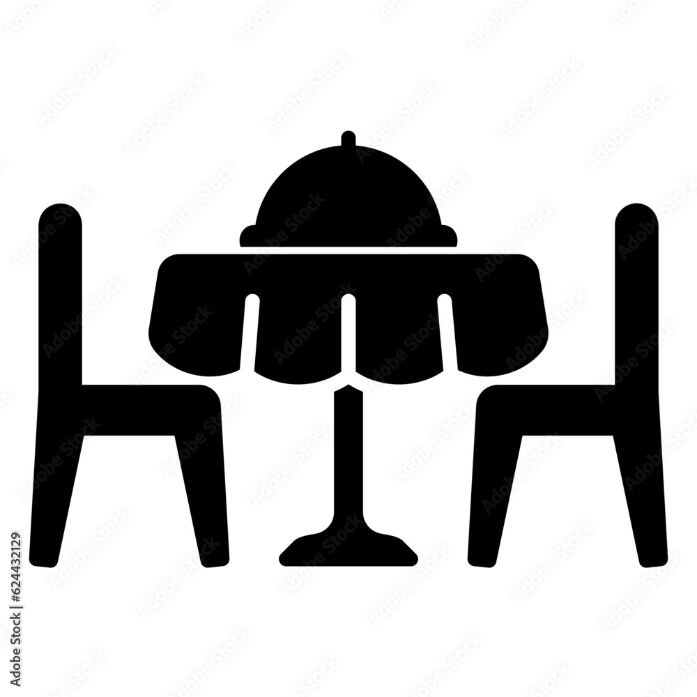 Dining table icon for a place to eat dishes Dining table icon for a place to eat dishes
