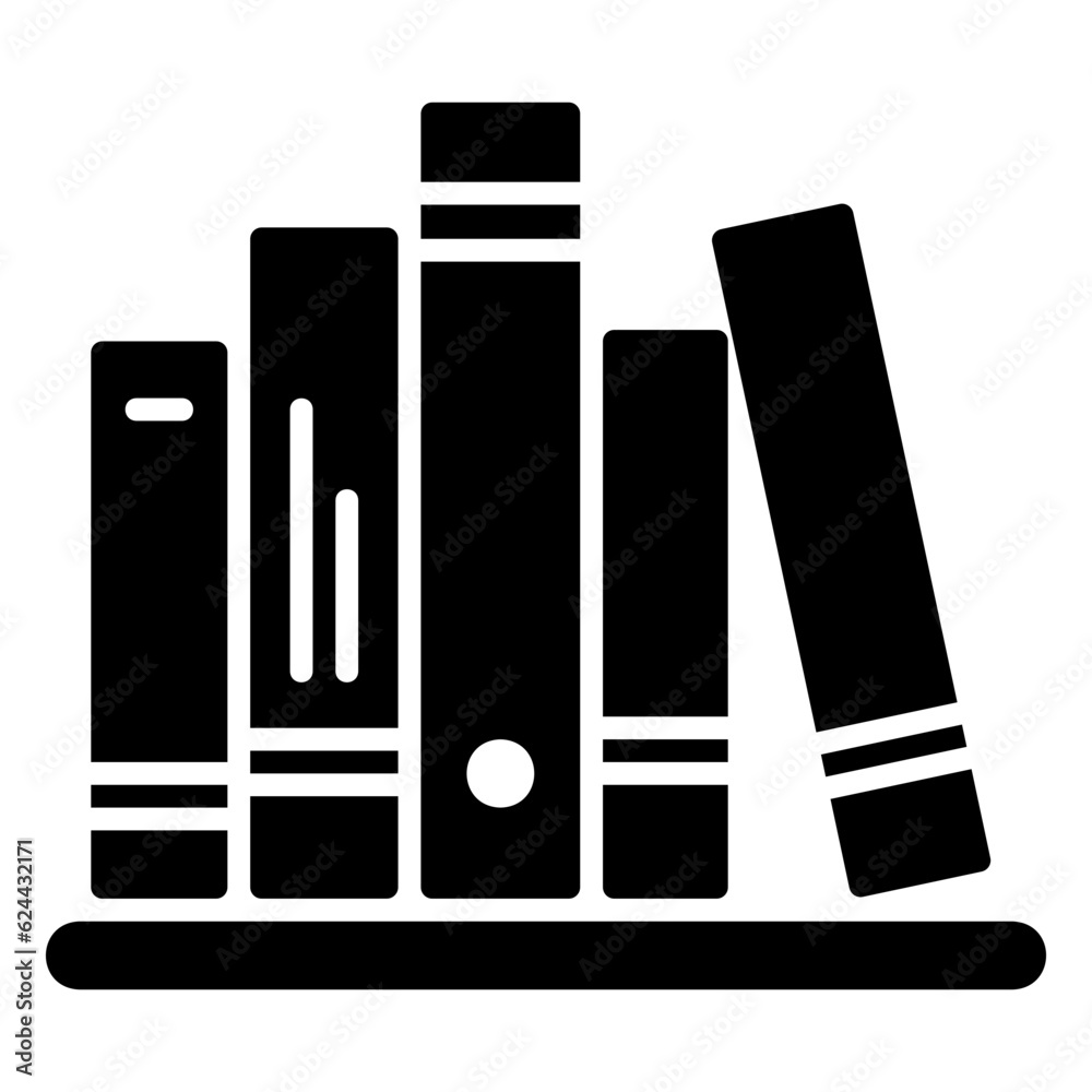 Bookshelf icon for storing archives and libraries Bookshelf icon for storing archives and libraries