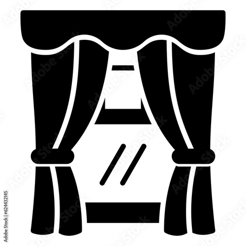 Curtain icon to close and give privacy to the window