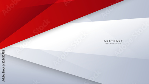 Modern abstract geometric red white background with shadow suit for business corporate banner backdrop presentation and much more Premium Vector