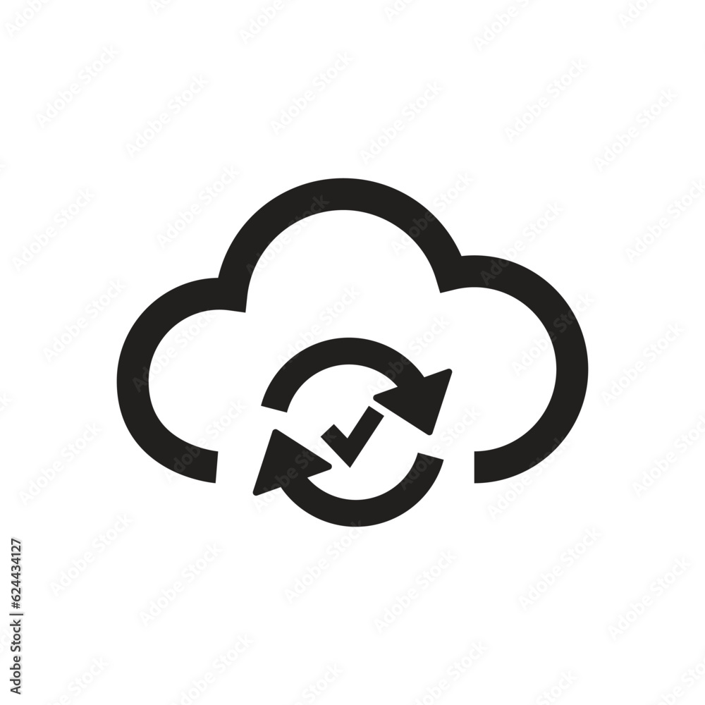 Cloud Sync Vector Icon. file hosting cloud icons. data storage refresh with arrows