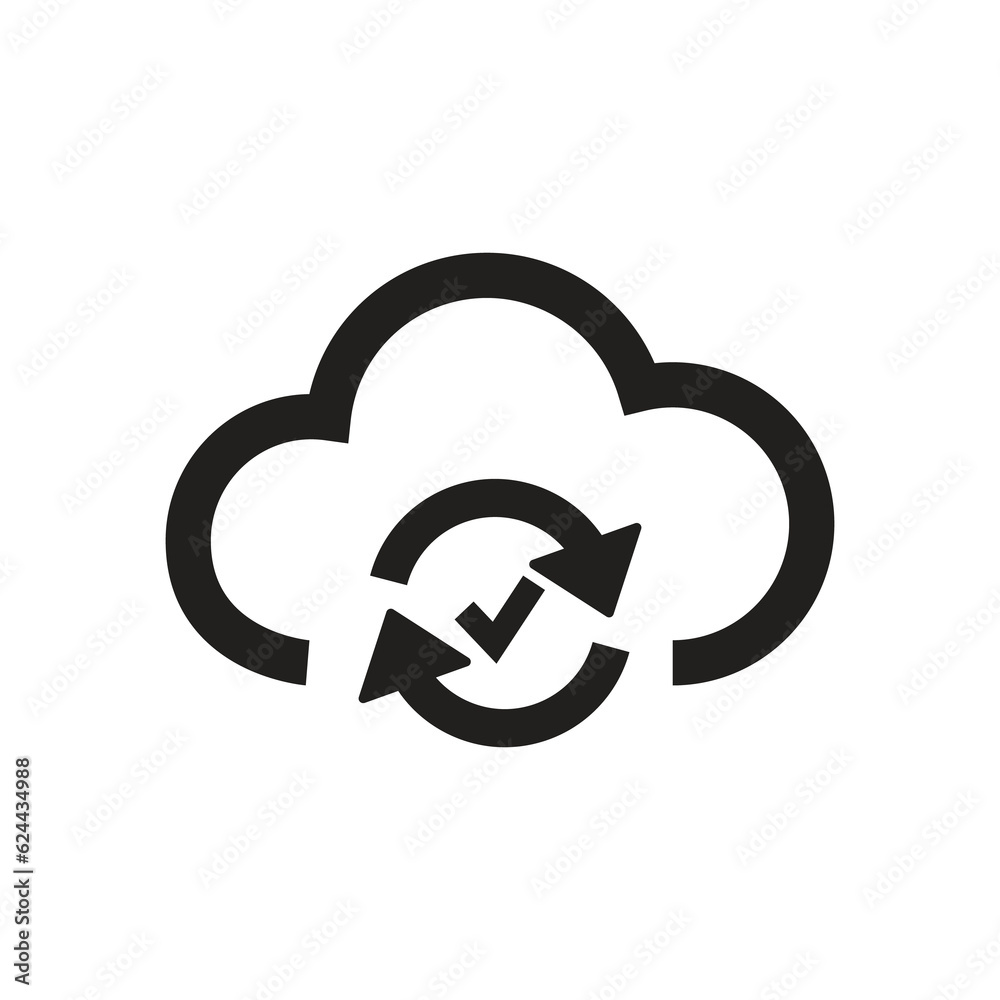 Cloud Sync Icon. file hosting cloud icons. data storage refresh with arrows