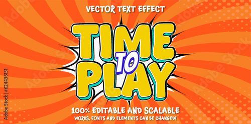 Editable text effect time to talk comic 3d cartoon style premium vector