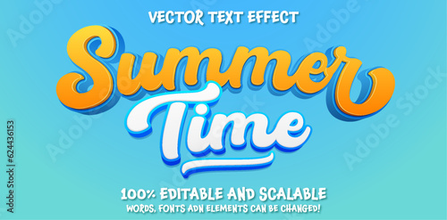 Editable text effect sunset party 3d retro template style premium vector