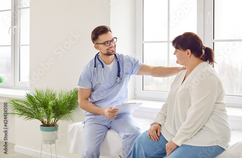 Overweight fat woman having consultation at the office Fototapet