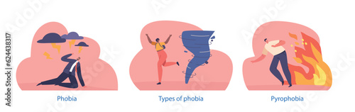 Male and Female Characters Feel Intense Fears, Known As Phobias, Can Cause Anxiety And Discomfort In Social Situations