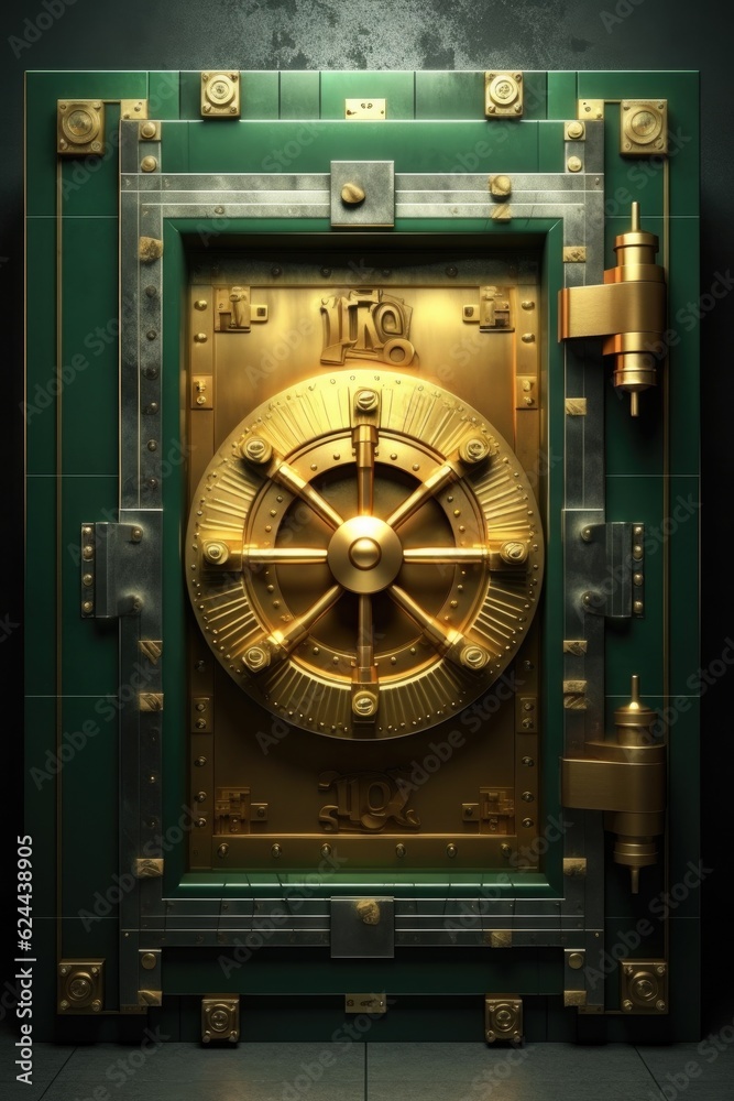 bank vault door with a money symbol, created with generative ai bank vault door with a money symbol, created with generative ai