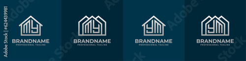 Letter MY and YM Home Logo Set. Suitable for any business related to house, real estate, construction, interior with MY or YM initials.