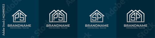 Letter PS and SP Home Logo Set. Suitable for any business related to house, real estate, construction, interior with PS or SP initials.