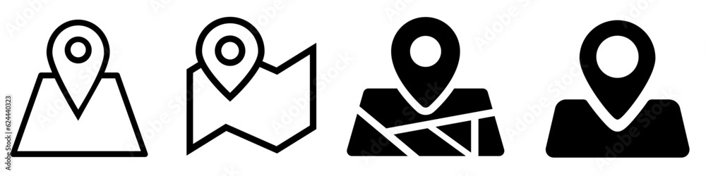 Location vector icon set. Pin icon. Map pin illustration sign collection. point symbol. Position logo.