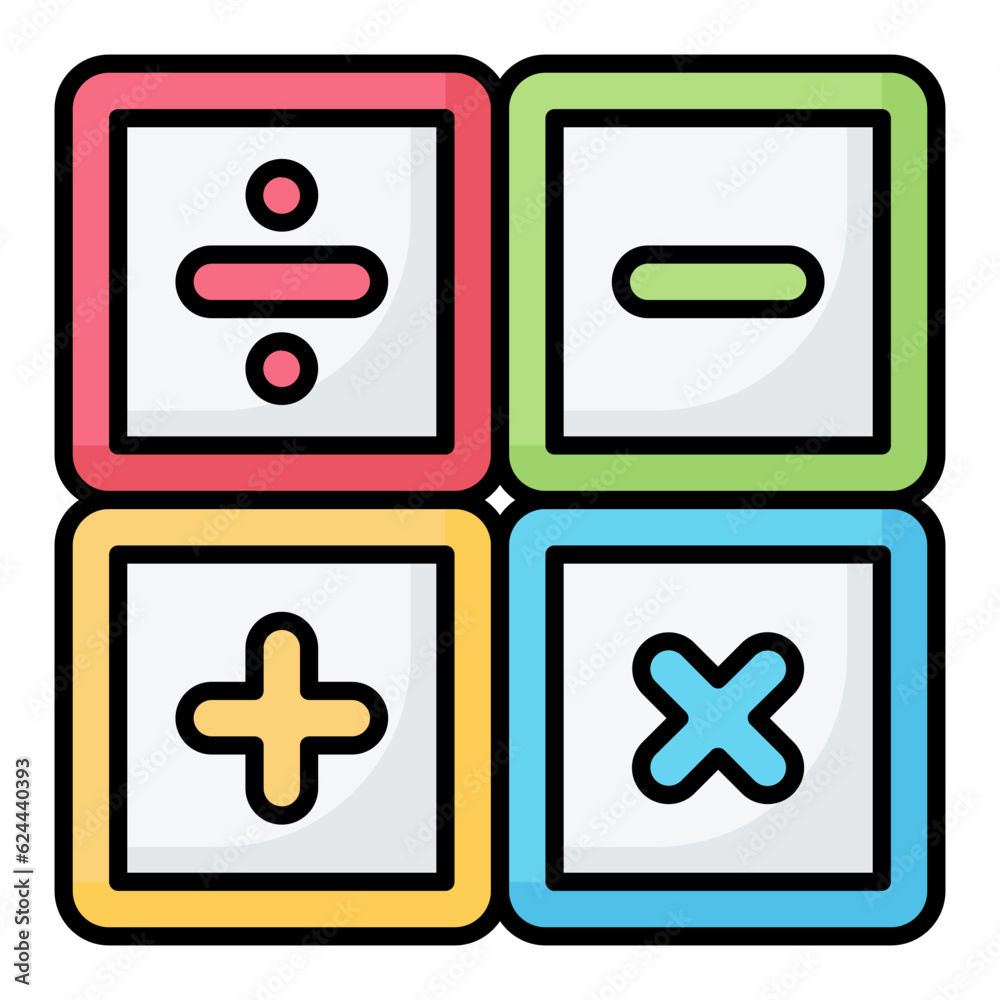 Math Line Color Icon Math Line Color Icon