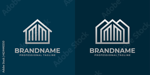 Letter MM Home Logo Set. Suitable for any business related to house, real estate, construction, interior with MM initials.