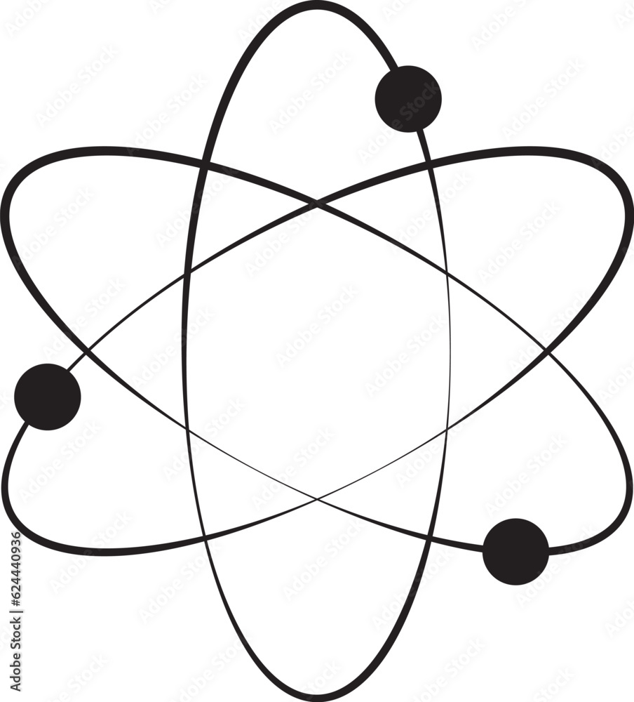 atomic symbol logo vector file eps png jpeg ai file atomic nuclear atom structure halo - obrazy, fototapety, plakaty 