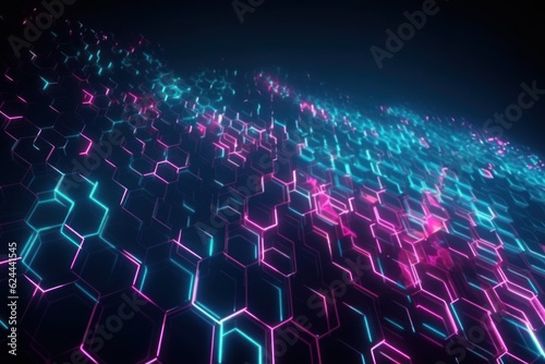abstract futuristic background with gradient glowing neon moving high speed wave lines . AI Generative