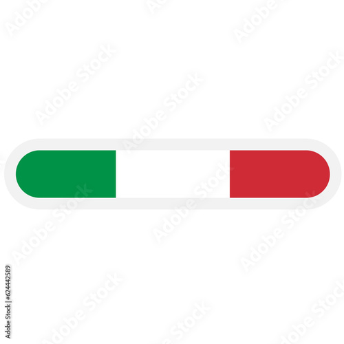 national flag of Italy icon rounded rectangle badge gray border symbol svg