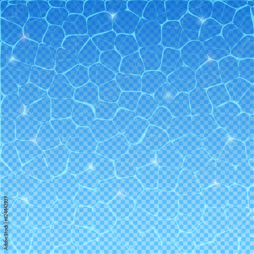 Water surface vector pool texture wave ripple. Water background blue summer tropical water 3d surface