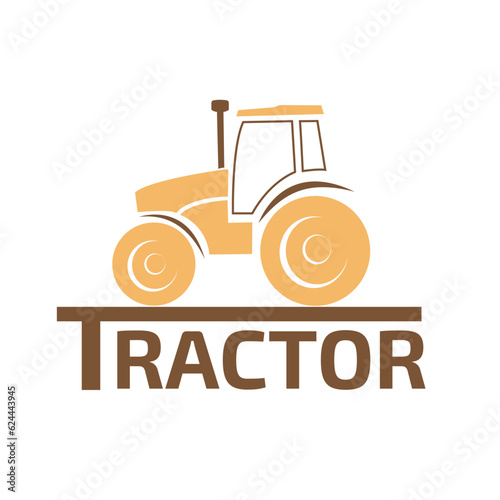 Tractor logotype. Logo design for agriculture, rental, repair business.